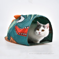 Kitty Tube Soft Foldable Pet Toy Dinosaur Tunnel